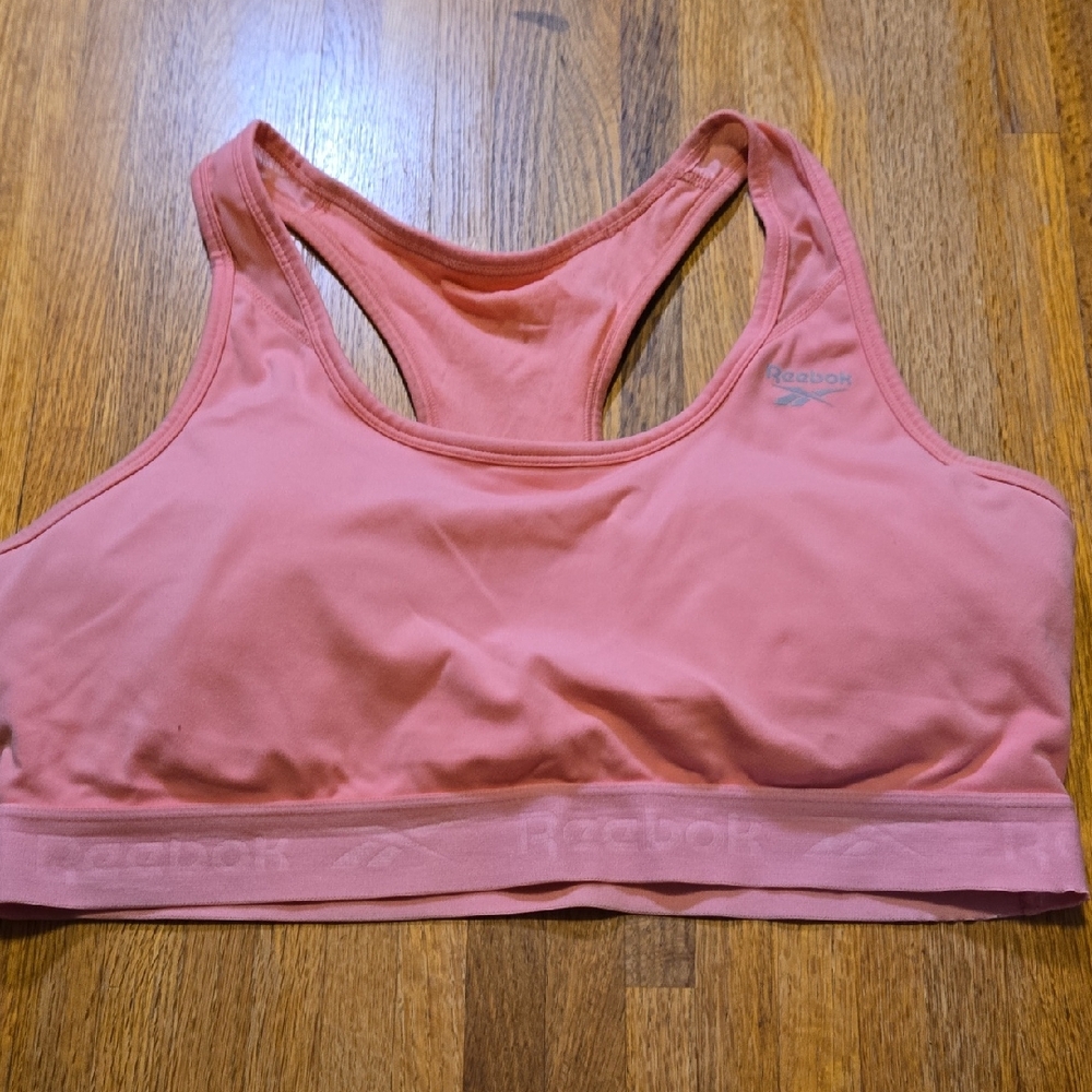 Reebok Women XL Pink‎ Pullover Racerback Activewear Workout Yoga Sports Bra